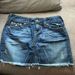 True Religion Denim Low Waisted Mini Skirt
